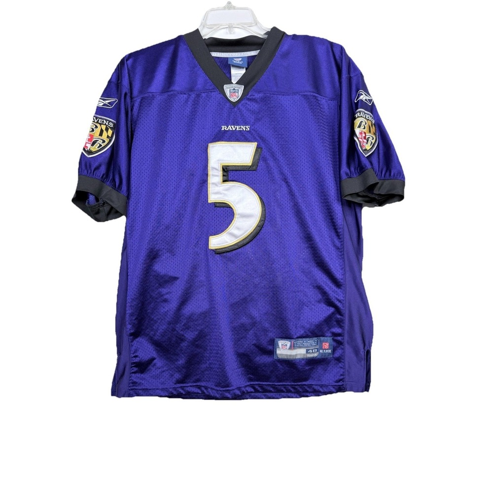 Joe‎ Flacco Authentic Baltimore Ravens Reebok On Field NFL Jersey Sz 48 Purple